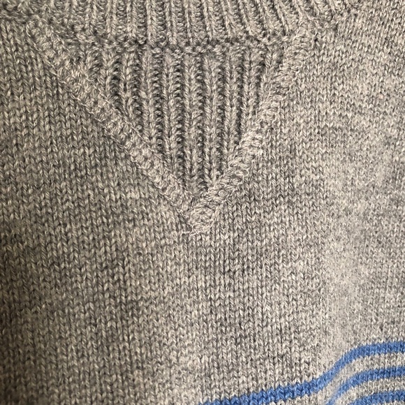 L.L. Bean Sweater Mens XL Gray Blue Stripe Wicked Soft Cotton Cashmere Crewneck - Picture 5 of 6